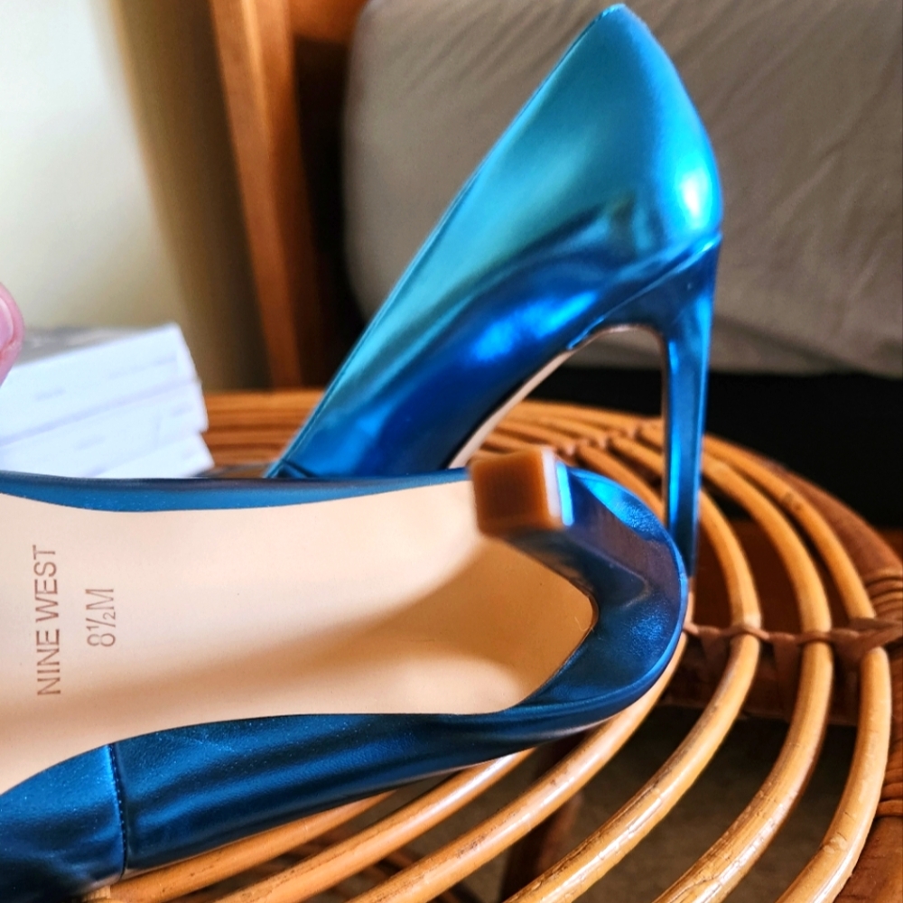 Nine West Blue Metallic Heels - Picture 7 of 11